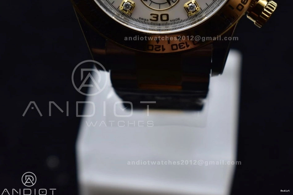 Diamond V YG Of Edition Clean Pearl Mother 116503 Dial on 740 SS White 1:1 SA4130 NewStyle Best Bracelet Daytona 0718